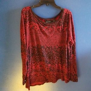 DKNY Red and Black Goth long Sleeve shirt